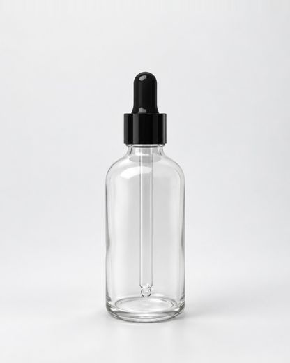 Frasco de vidro com conta-gotas, Transparente, Conta-gotas preto