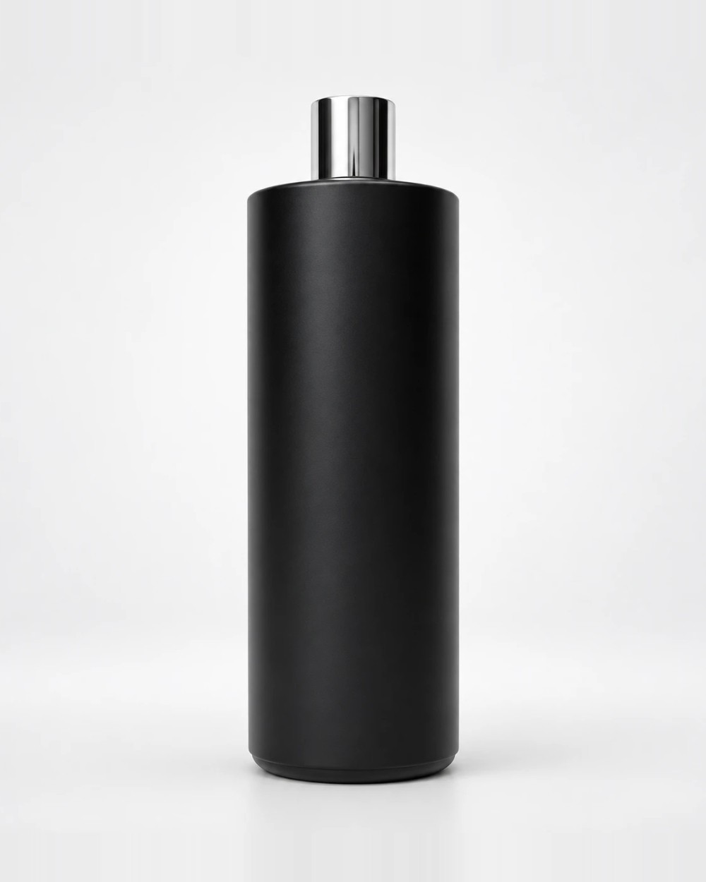 Envase recto, Negro, Tapa plata